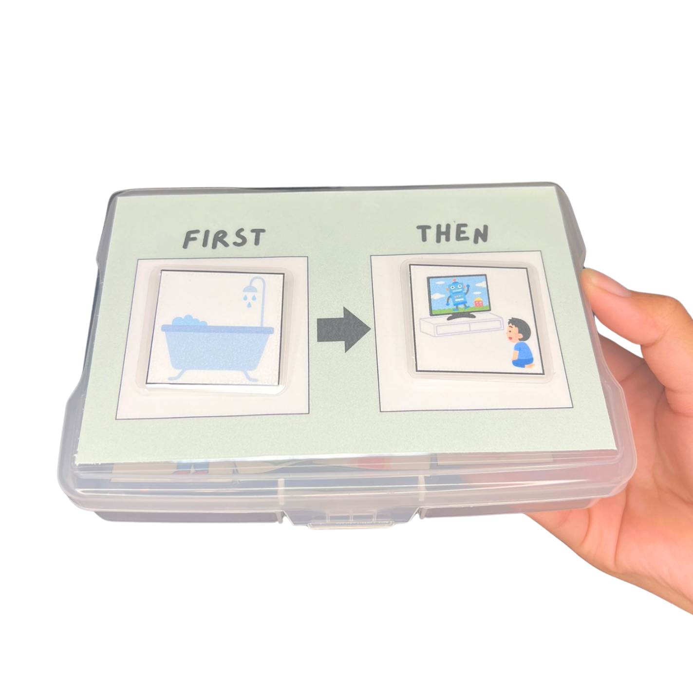 First-Then Card and Travel Case Combo